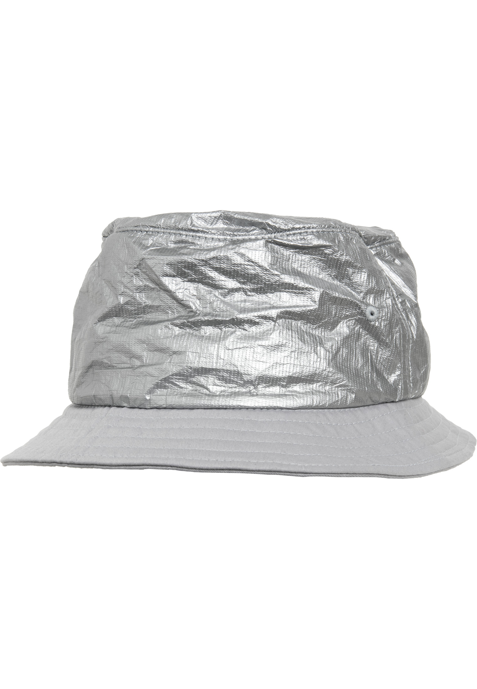 Bucket Hat Crinkled Paper Bucket Hat in Farbe silver