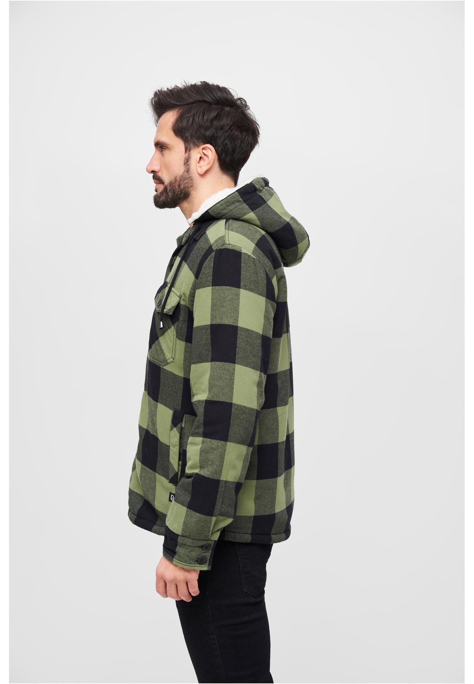 Jacken Lumberjacket Hooded in Farbe black/olive