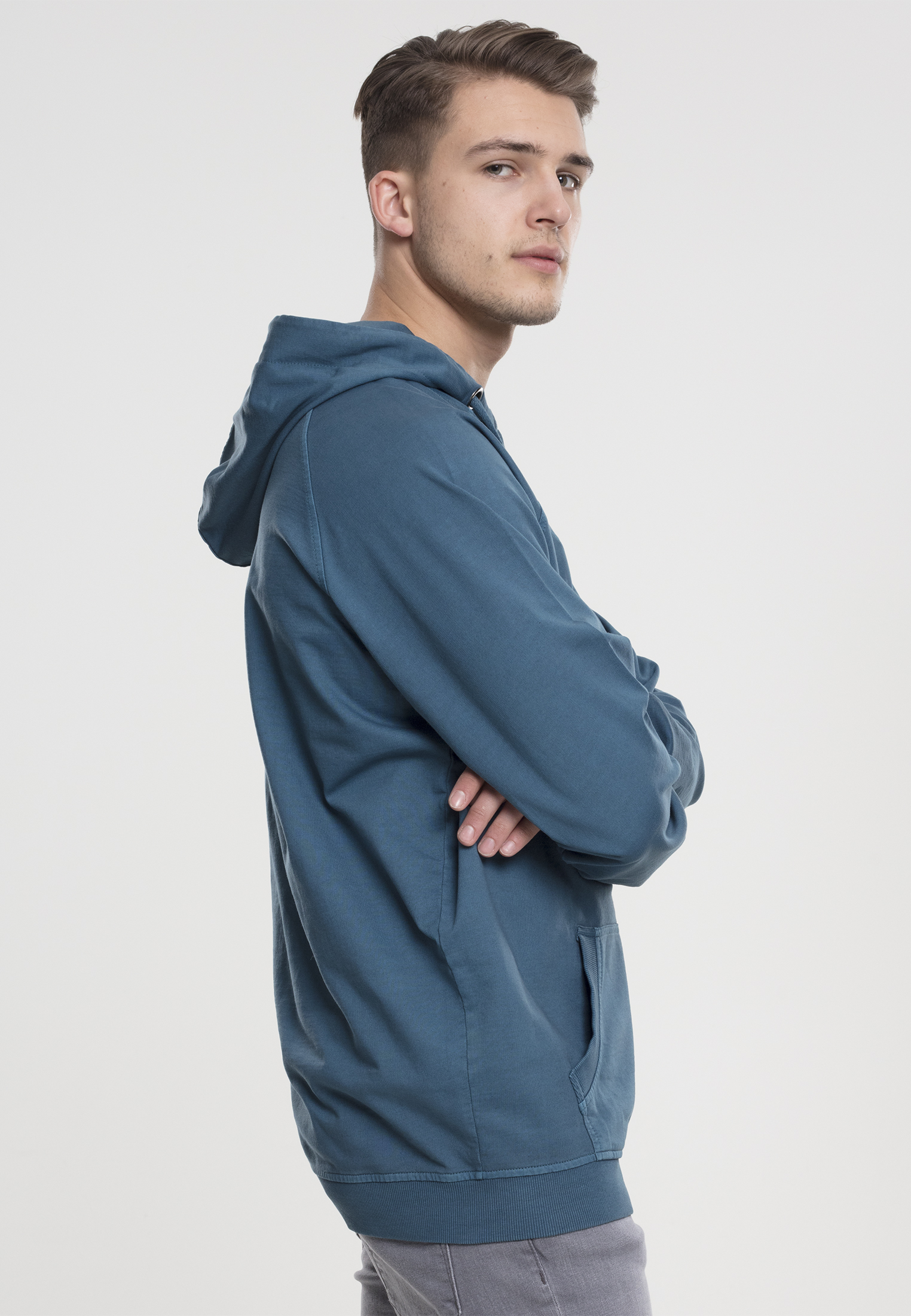 Hoodies Garment Washed Terry Hoody in Farbe teal