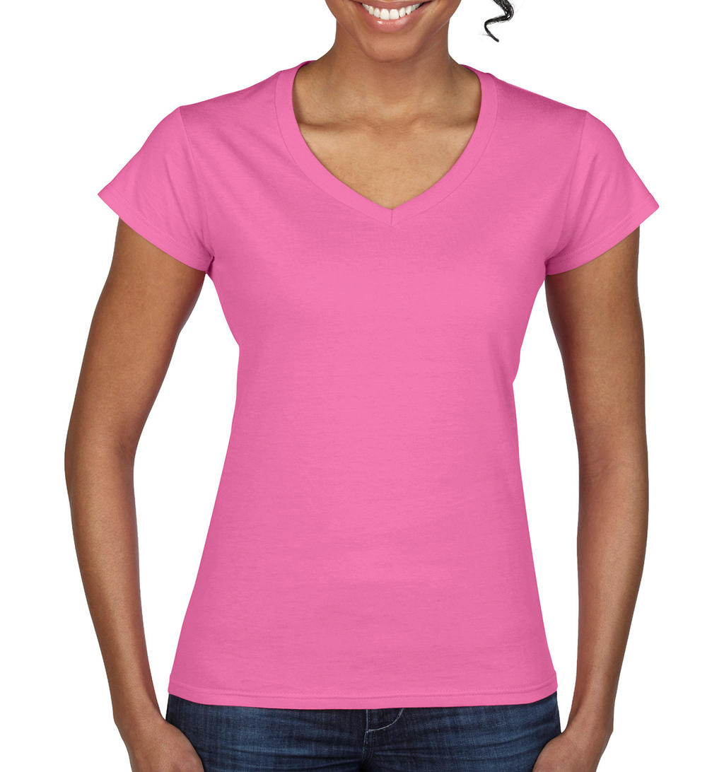  Ladies Softstyle? V-Neck T-Shirt in Farbe Azalea