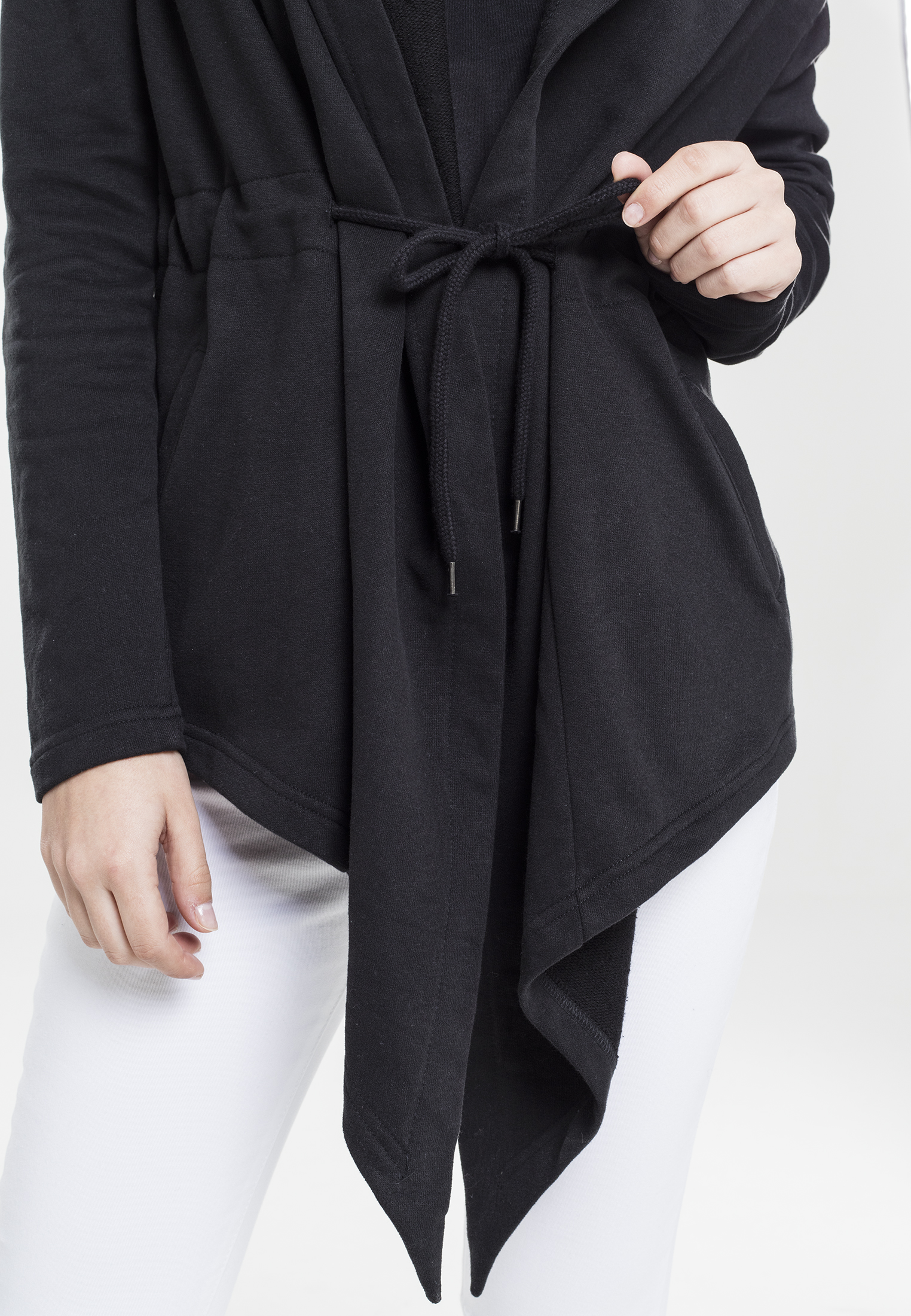 Sweater & Strickjacken Ladies Hooded Sweat Cardigan in Farbe black