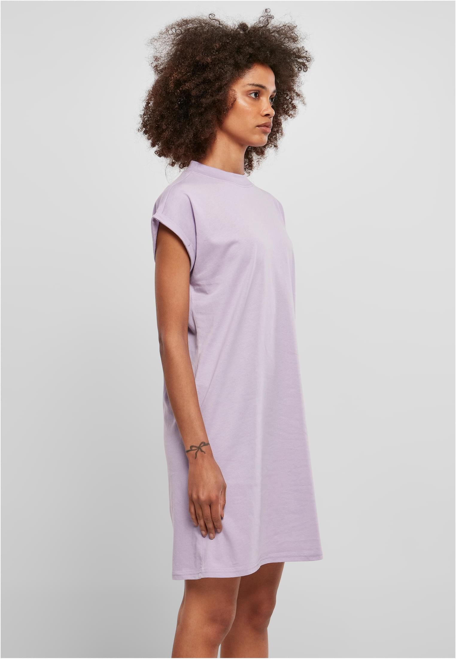 Frauen Ladies Turtle Extended Shoulder Dress in Farbe lilac