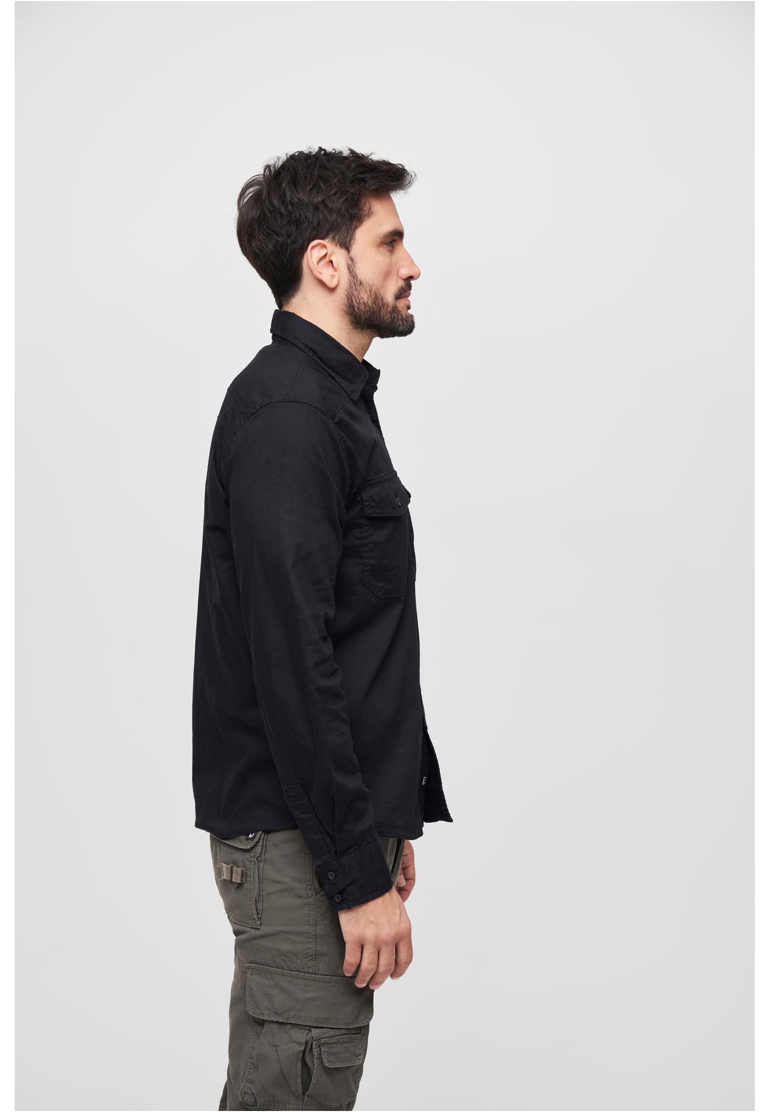 Hemden Flanellshirt in Farbe black