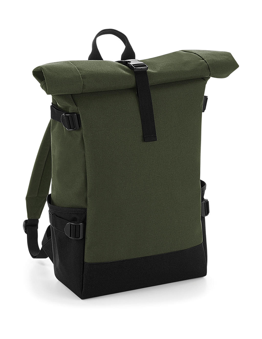  Block Roll-Top Backpack in Farbe Olive Green/Black
