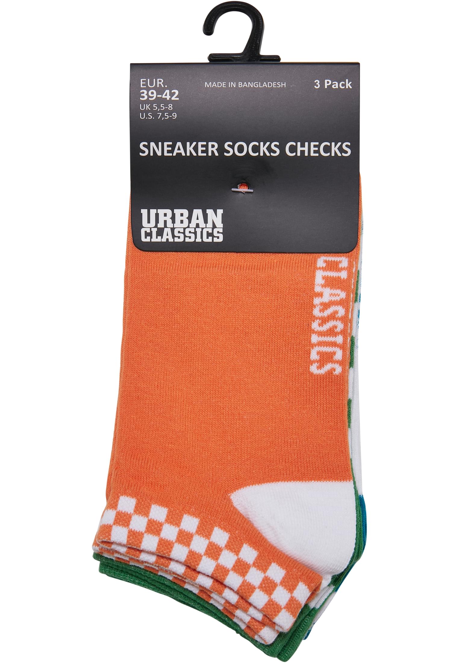Accessoires Sneaker Socks Checks 3-Pack in Farbe orange/green/teal