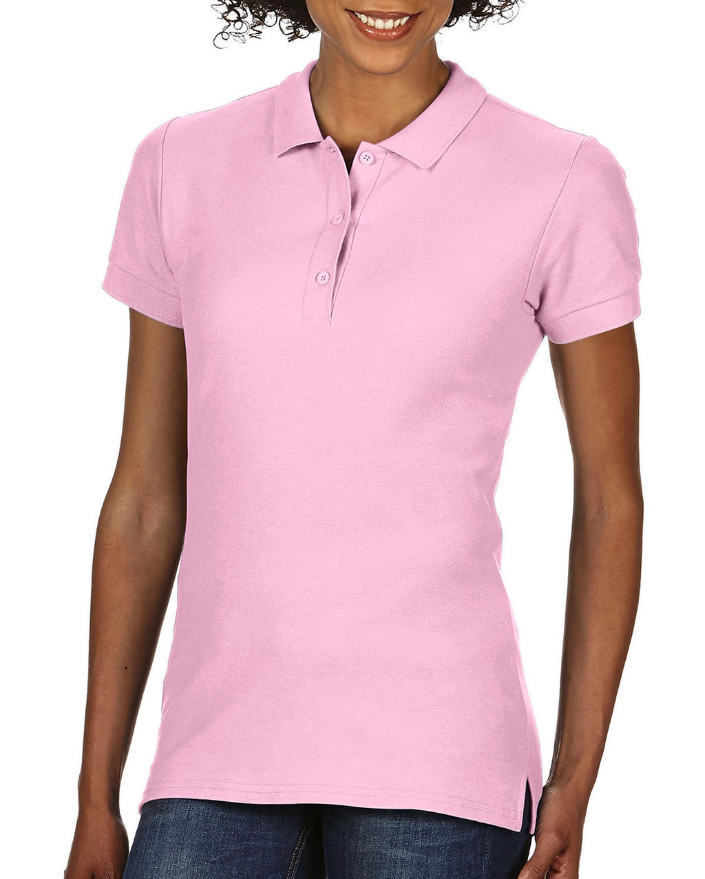  Premium Cotton Ladies Double Piqu? Polo in Farbe Light Pink