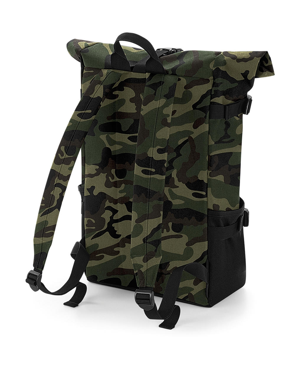 Block Roll-Top Backpack in Farbe Black/Black