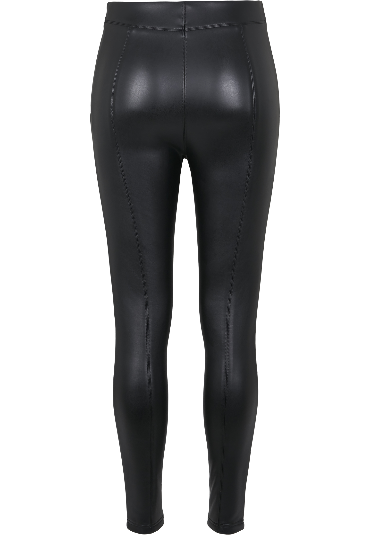 Curvy Ladies Faux Leather Skinny Pants in Farbe black