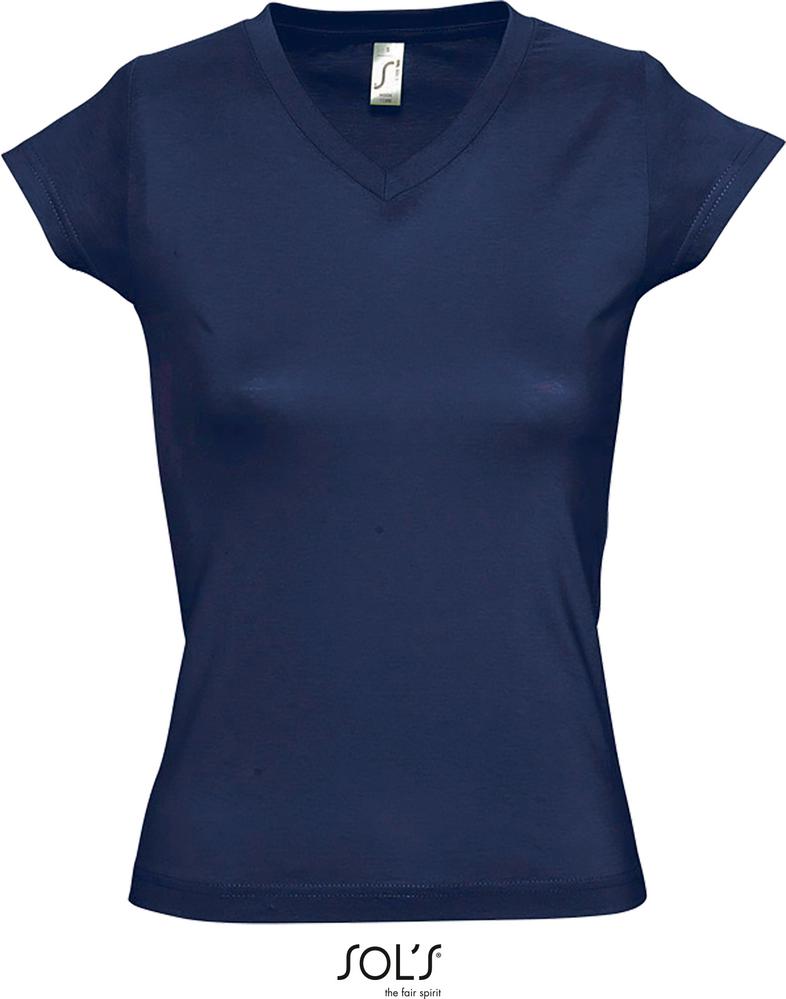 T-Shirt Moon Damen V-Neck T-Shirt in Farbe french navy
