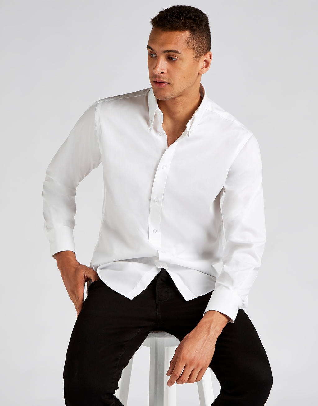  Tailored Fit Premium Oxford Shirt in Farbe White