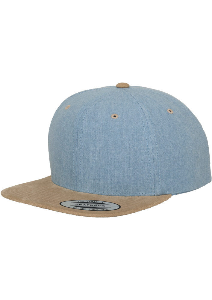 Snapback Chambray-Suede Snapback in Farbe blue/beige