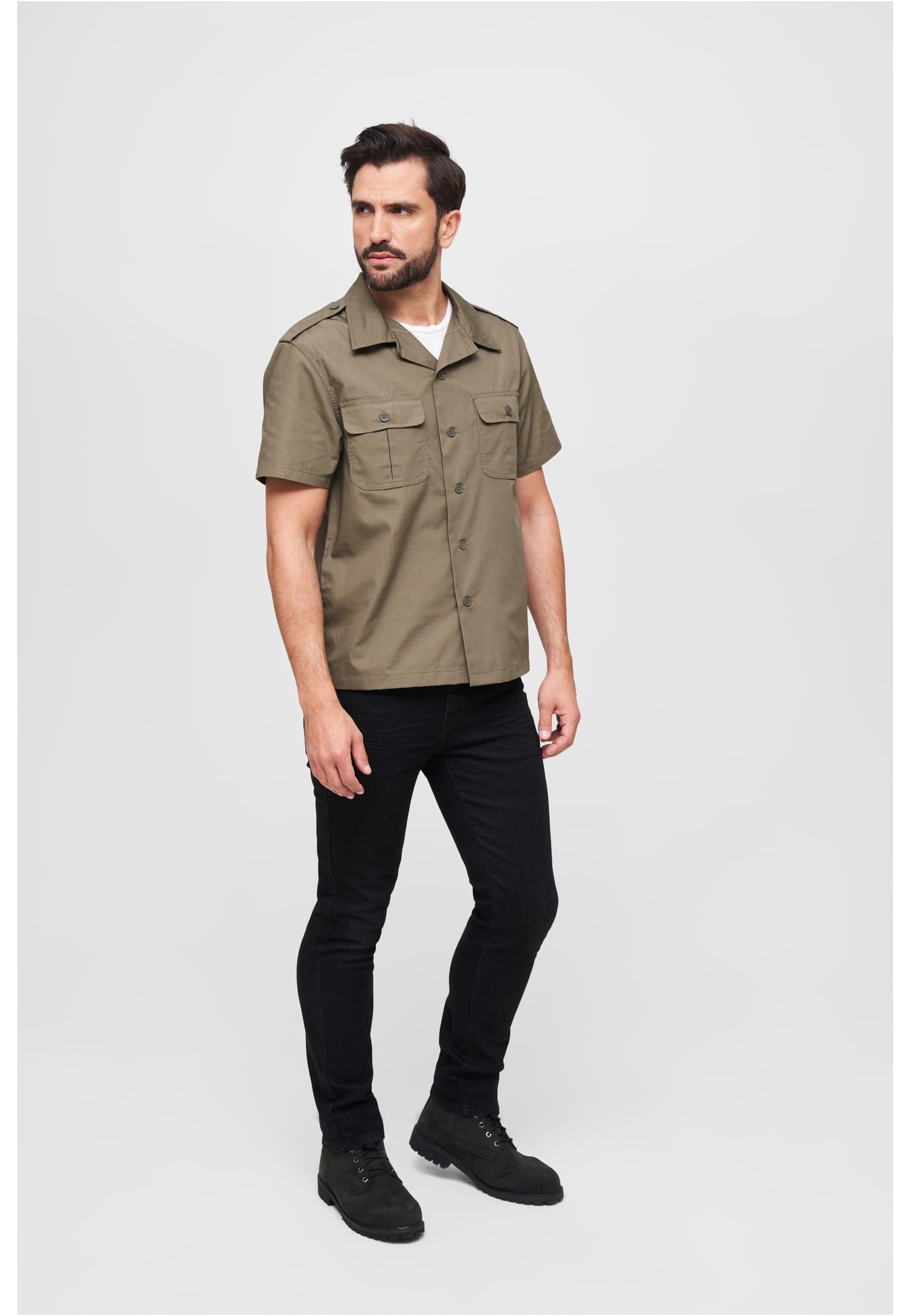 Hemden US Shirt Ripstop shortsleeve in Farbe olive