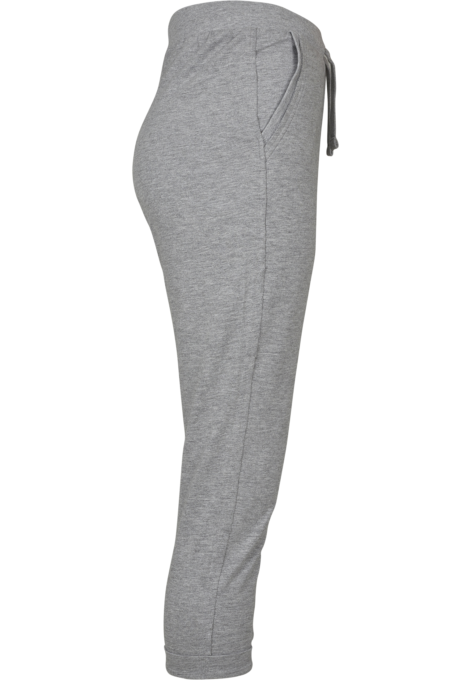 Curvy Ladies Open Edge Terry Turn Up Pants in Farbe grey