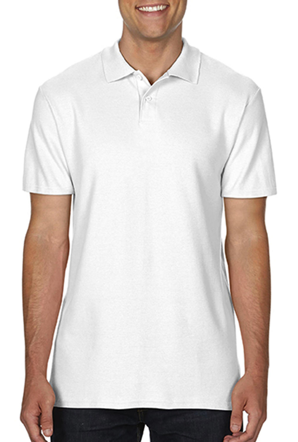  Softstyle? Adult Double Pique Polo in Farbe White