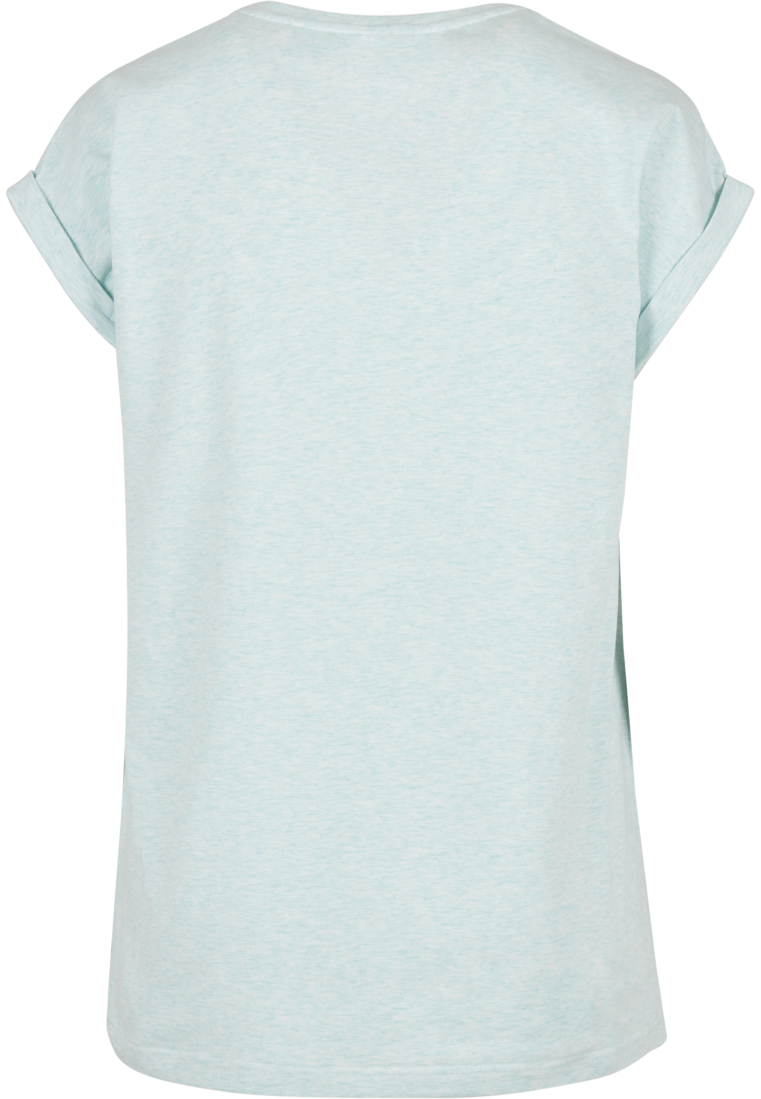 T-Shirts Ladies Color Melange Extended Shoulder Tee in Farbe aqua melange