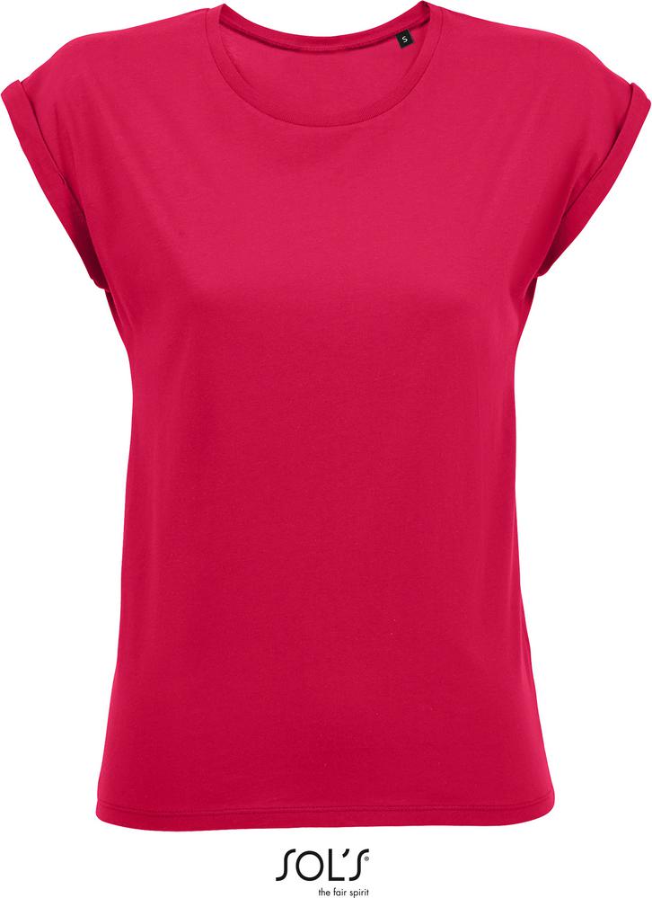 T-Shirt Melba Damen Rundhals T-Shirt in Farbe dark pink
