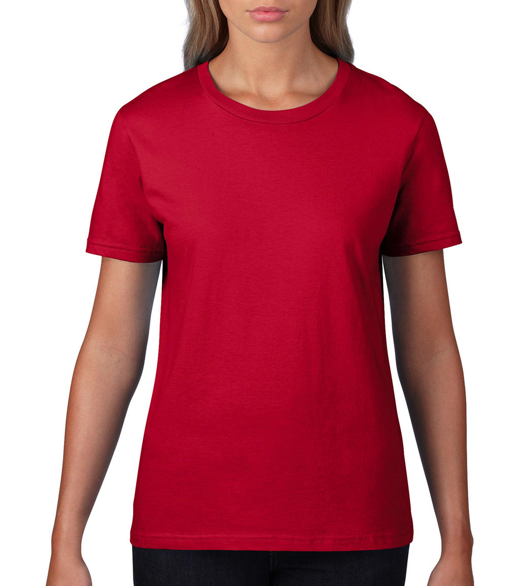  Premium Cotton Ladies T-Shirt in Farbe Red