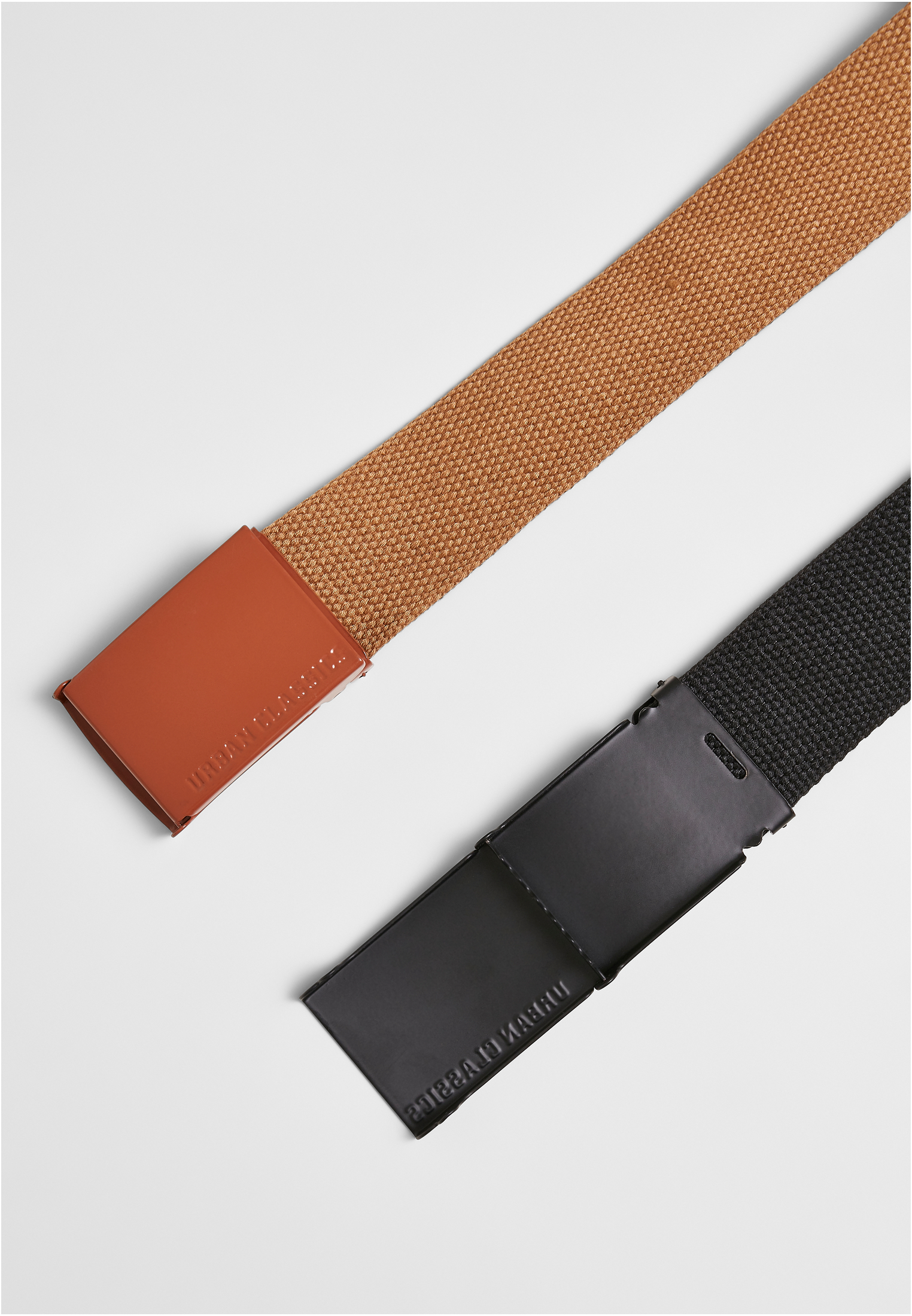 G?rtel Colored Buckle Canvas Belt 2-Pack in Farbe black/toffee