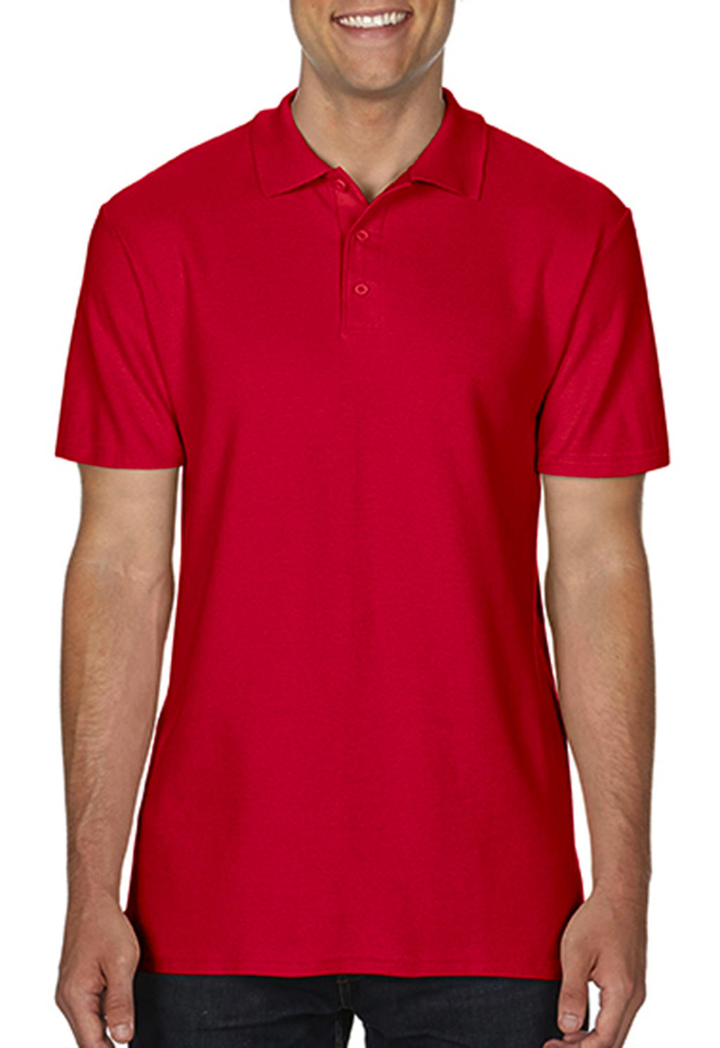  Softstyle? Adult Double Pique Polo in Farbe Red