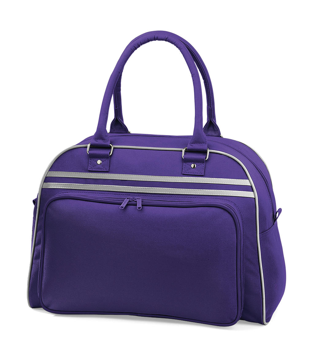  Retro Bowling Bag in Farbe Purple/Light Grey