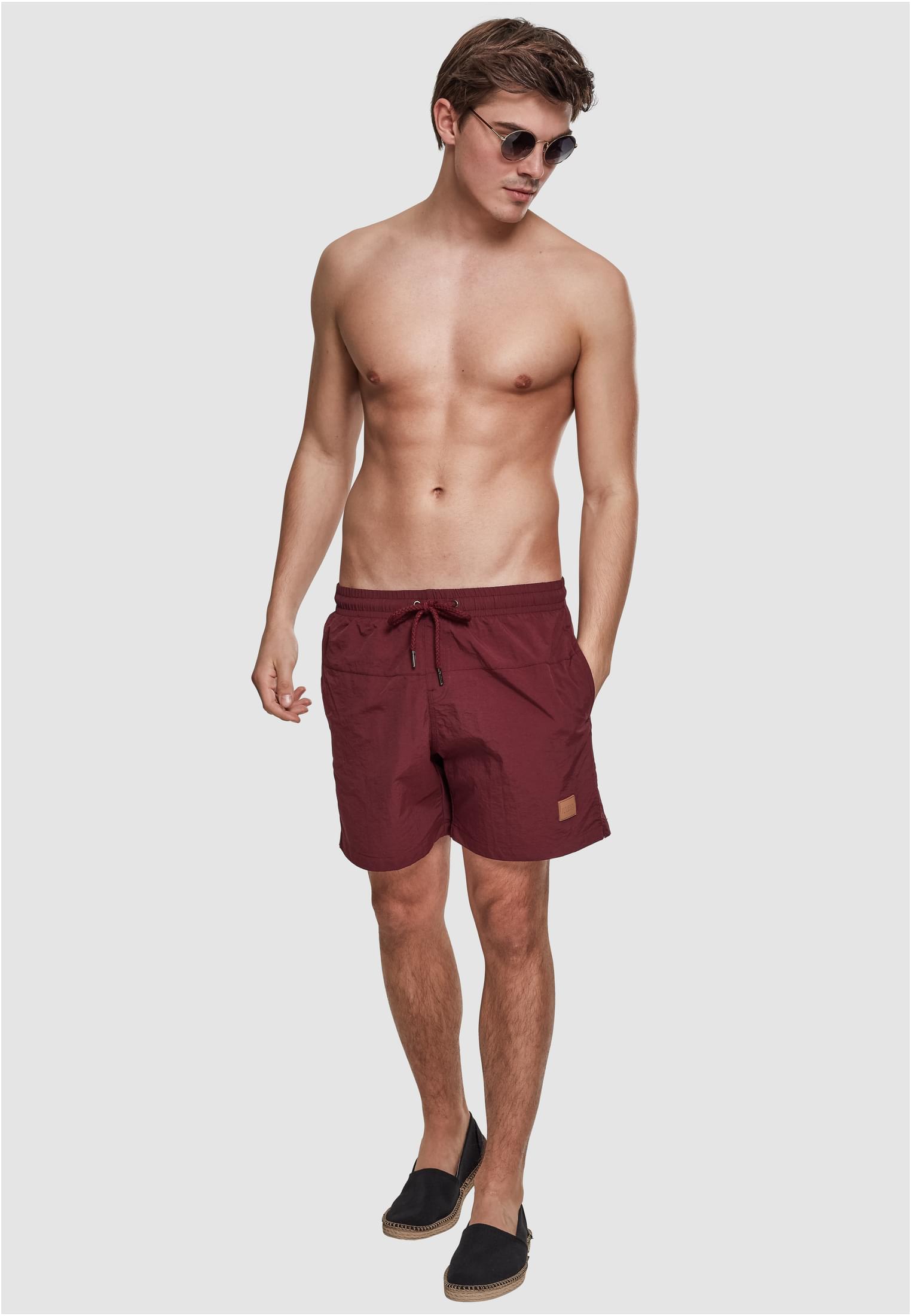 Plus Size Block Swim Shorts in Farbe cherry