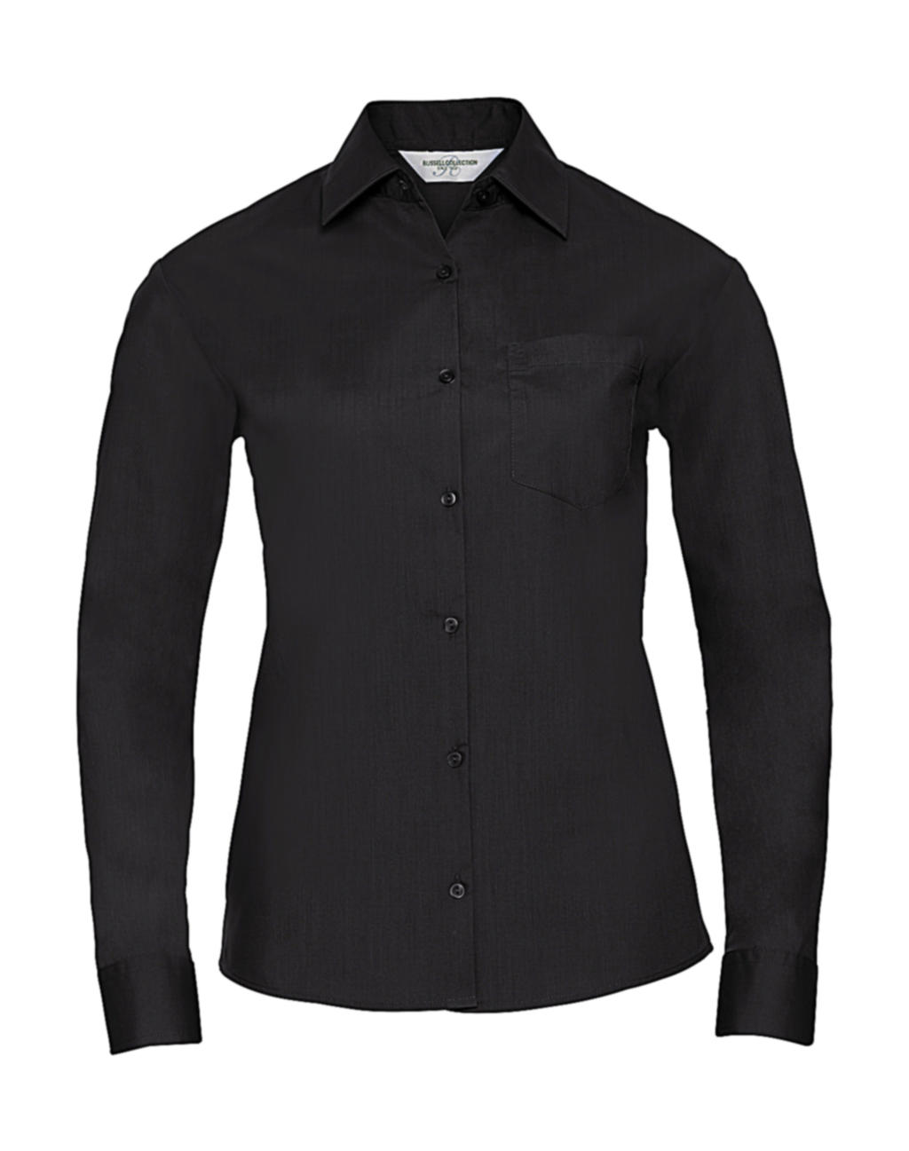  Ladies LS Poplin Shirt in Farbe Black