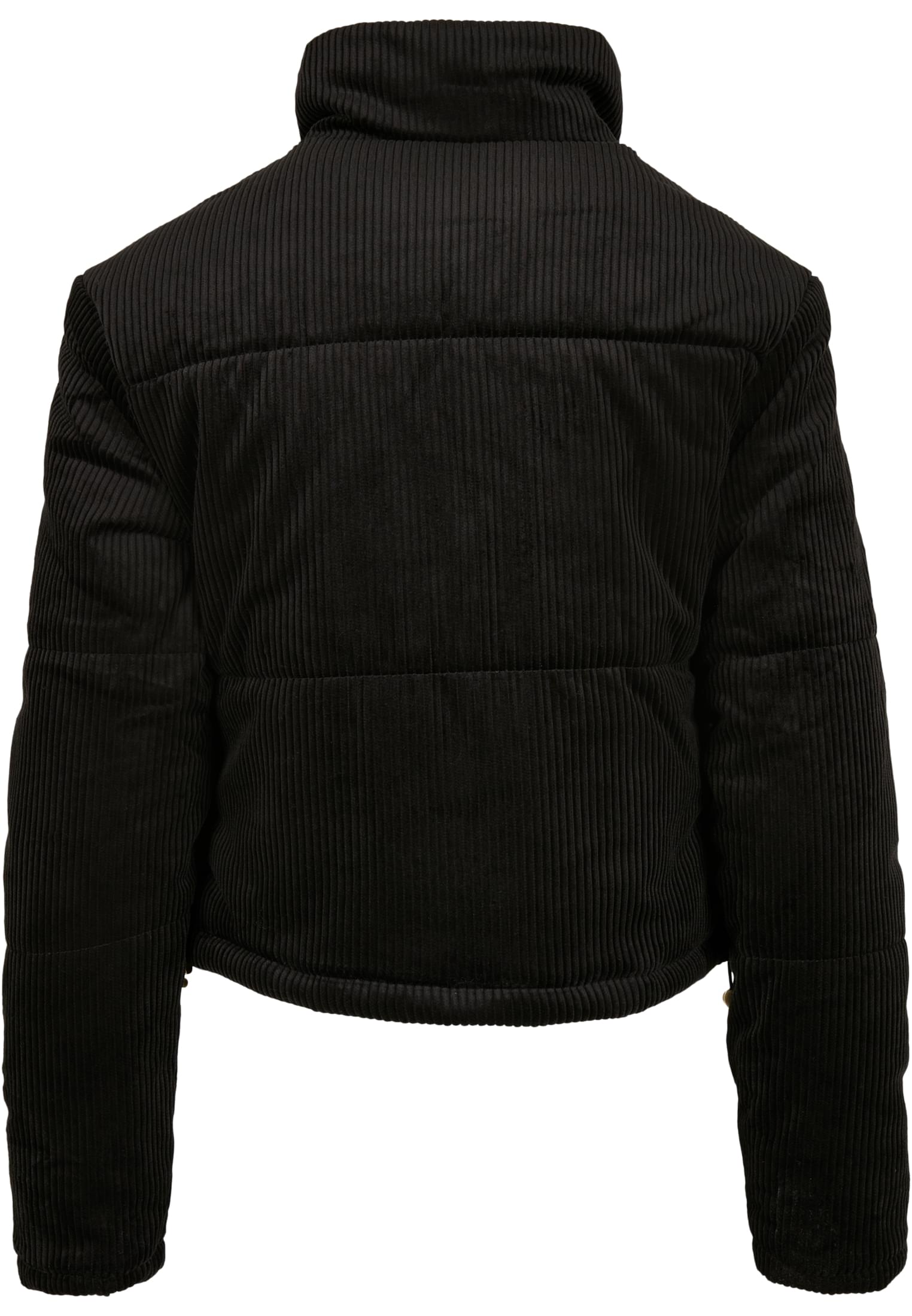 Curvy Ladies Corduroy Puffer Jacket in Farbe black