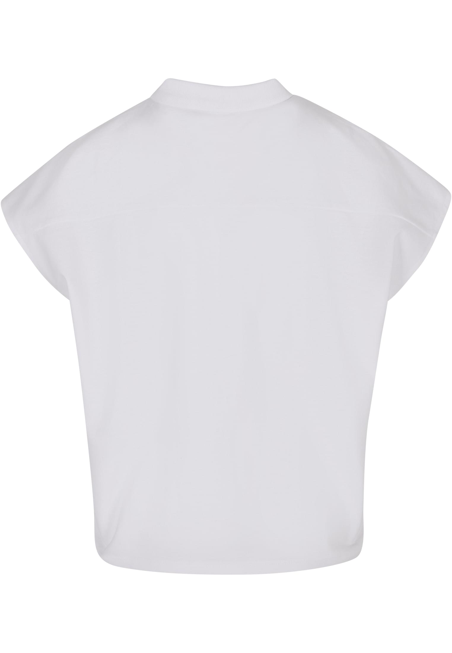 Frauen Ladies Oversized Extended Shoulder Polo Tee in Farbe white