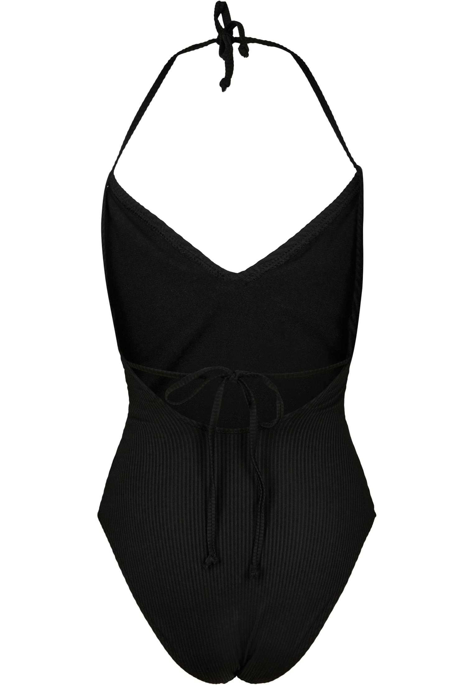 Frauen Ladies Rib Swimsuit in Farbe black