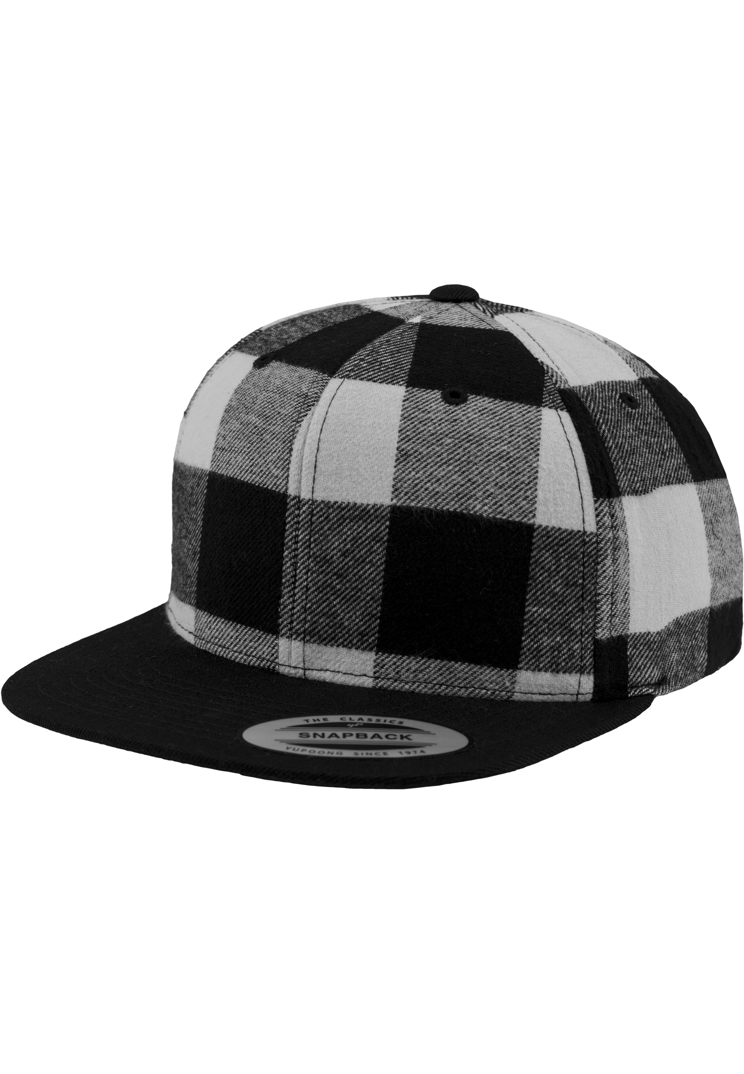 Snapback Checked Flanell Snapback in Farbe blk/wht