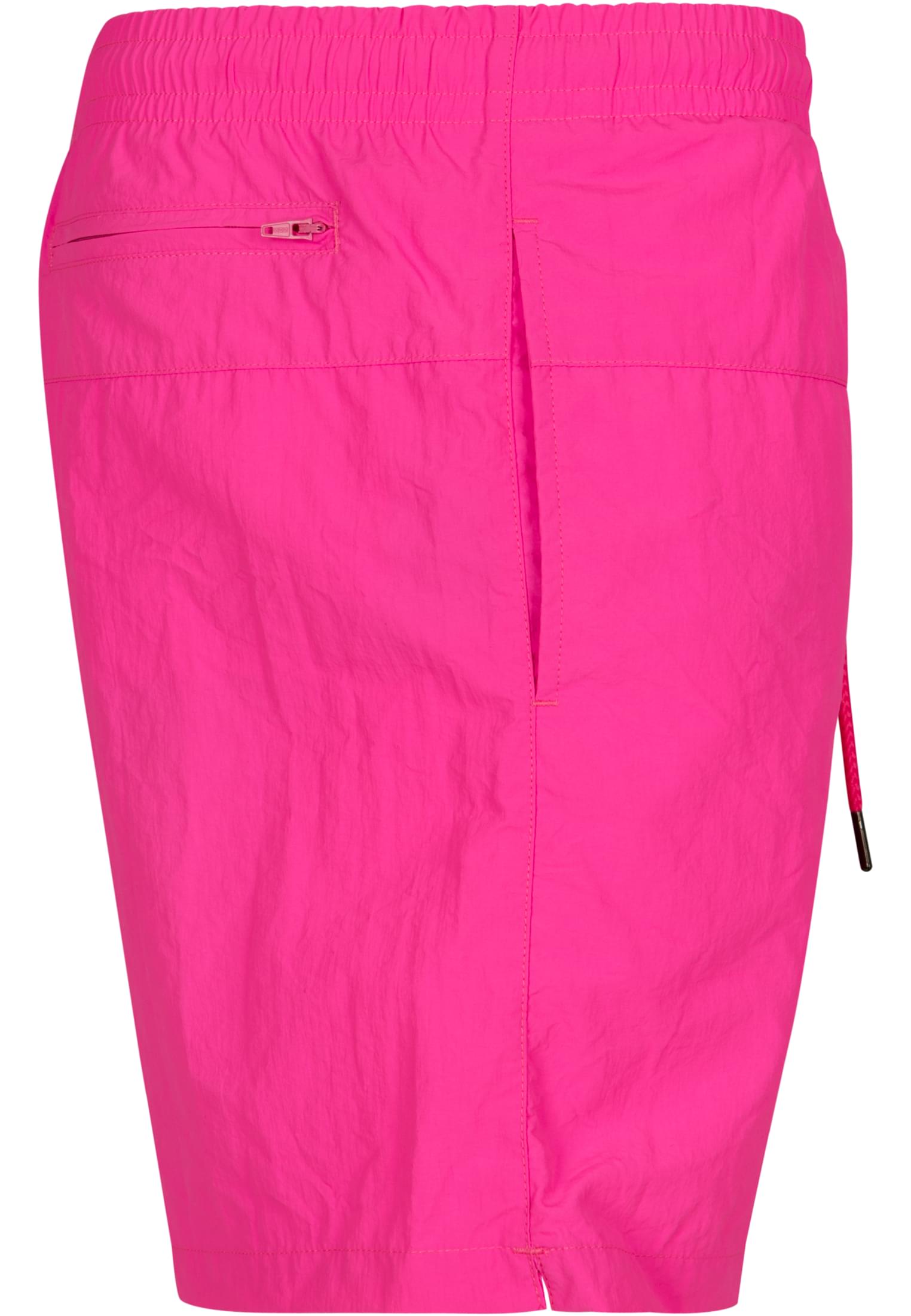 Plus Size Block Swim Shorts in Farbe neonpink