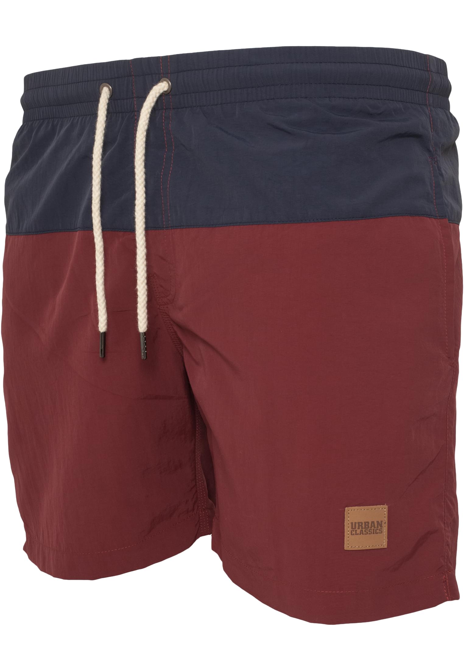 Plus Size Block Swim Shorts in Farbe nvy/burgundy