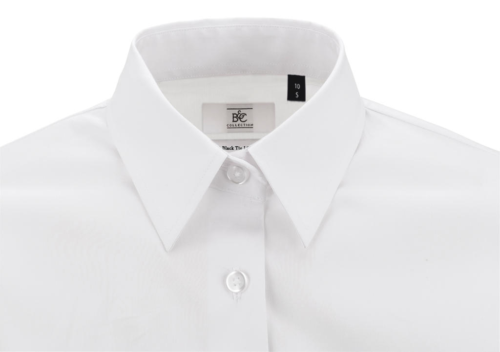  Black Tie LSL/women Poplin Shirt in Farbe White