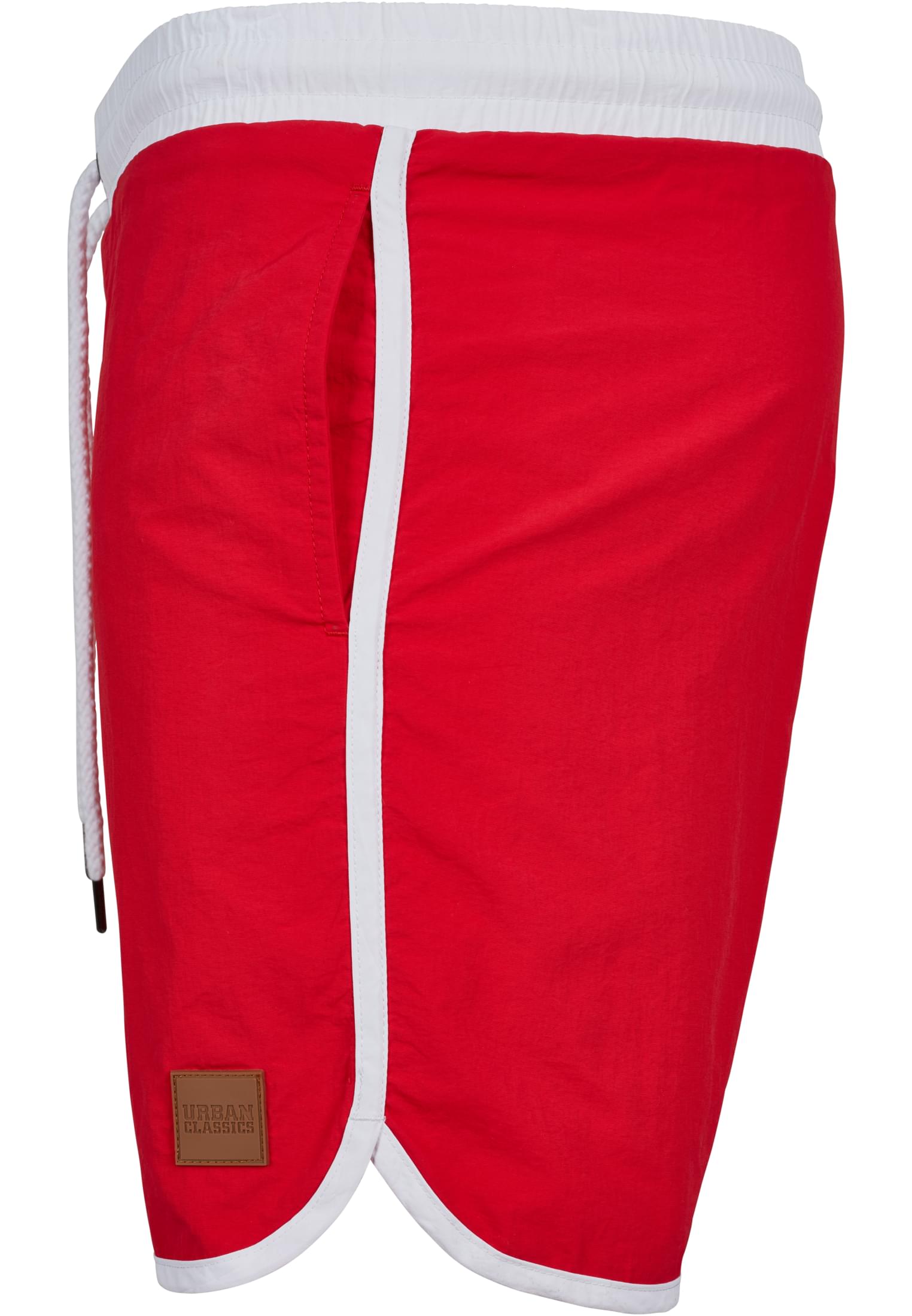 Plus Size Retro Swimshorts in Farbe firered/white