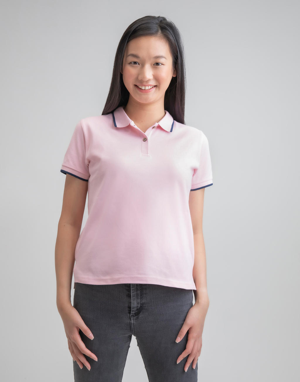  The Women?s Tipped Polo in Farbe White/Navy