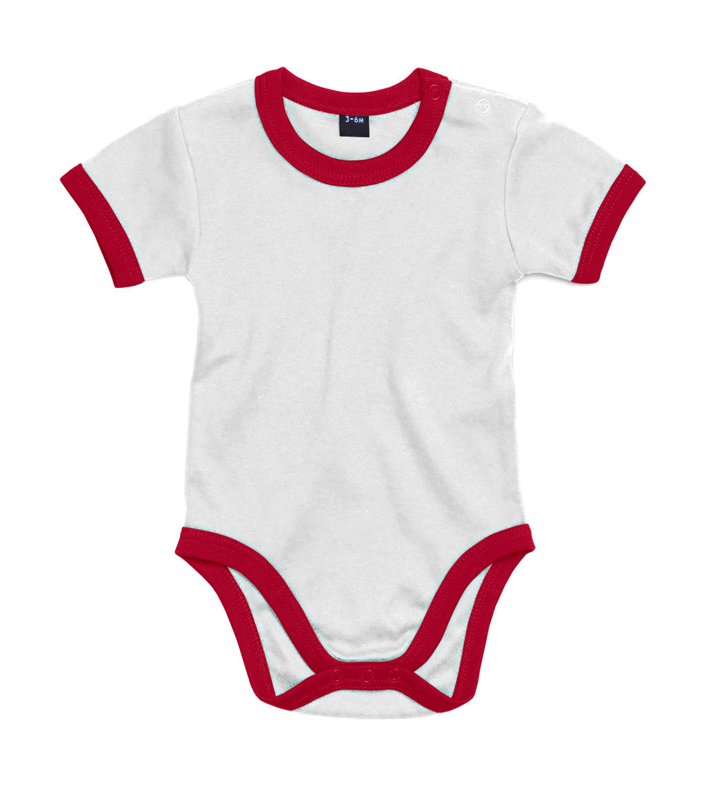 Baby Ringer Bodysuit in Farbe White/Red