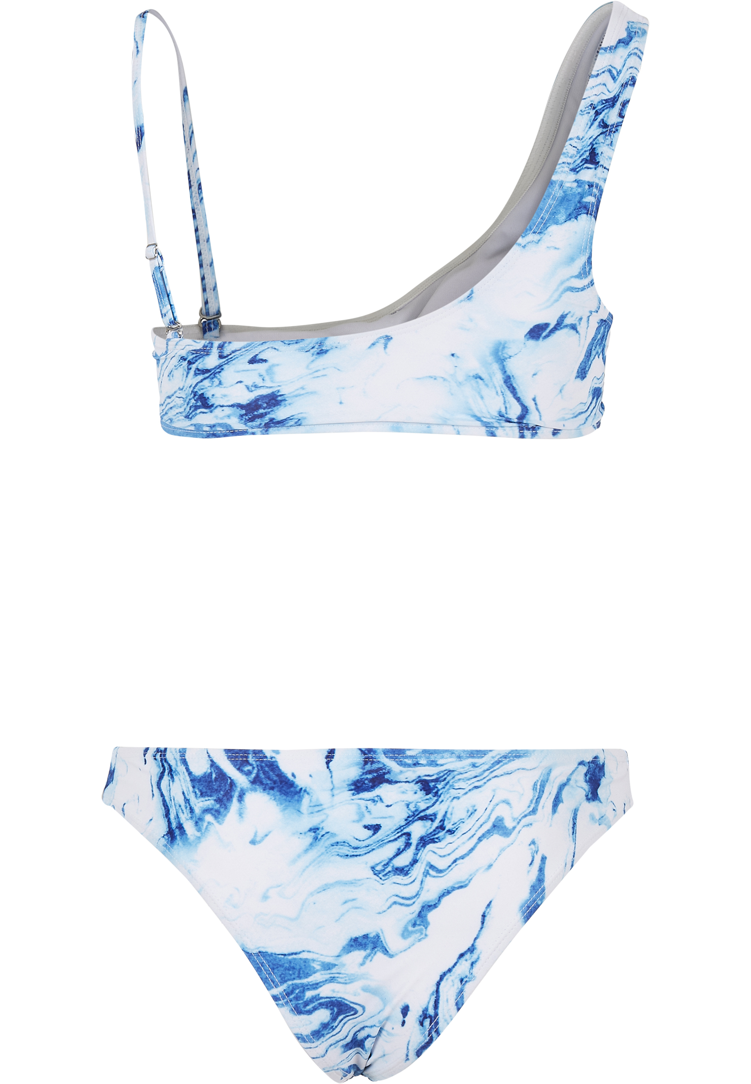 Bademode Ladies Asymmetric Tank Top Bikini in Farbe ocean white