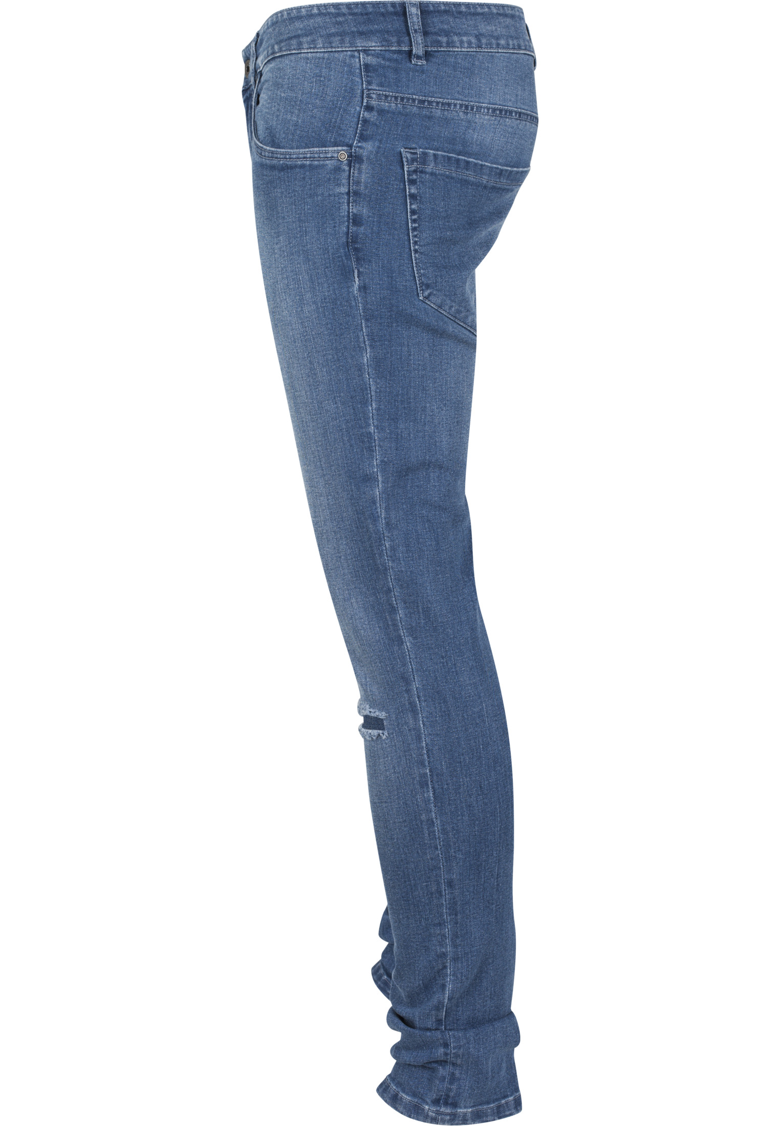 Hosen Slim Fit Knee Cut Denim Pants in Farbe blue washed