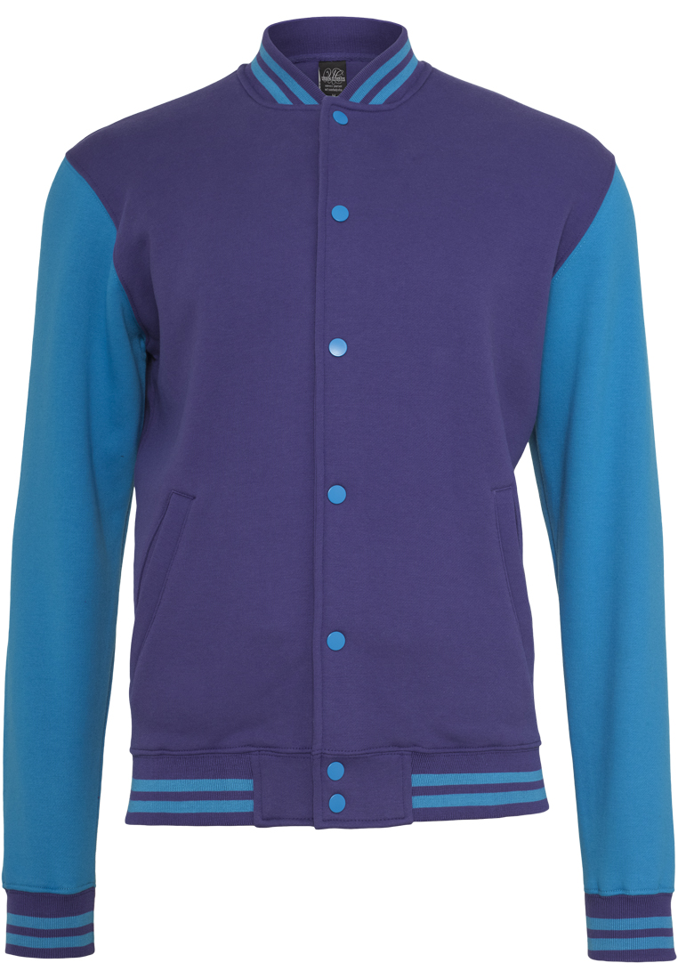 College Jacken 2-tone College Sweatjacket in Farbe pur/tur