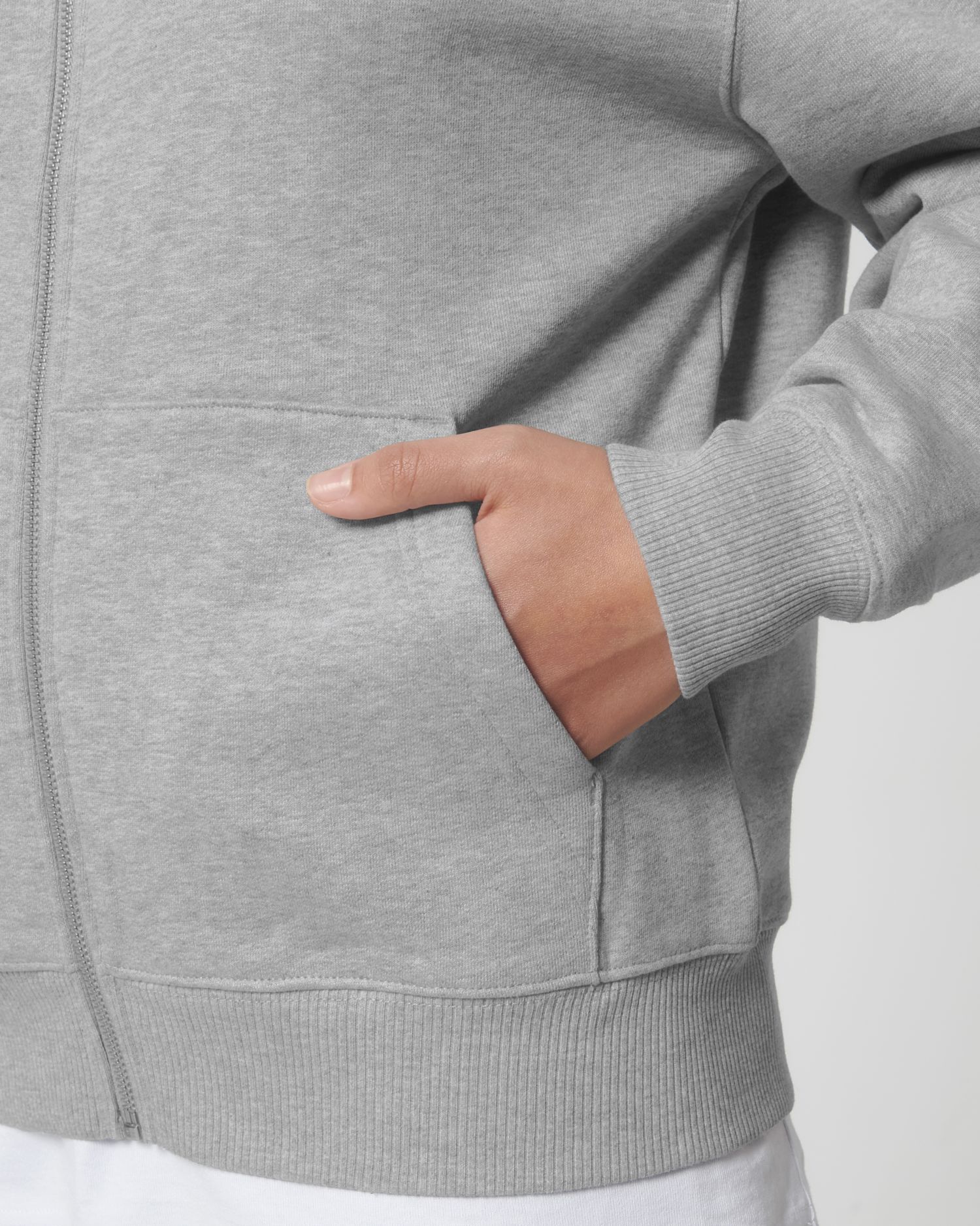 Zip-thru sweatshirts Locker Heavy in Farbe Heather Grey