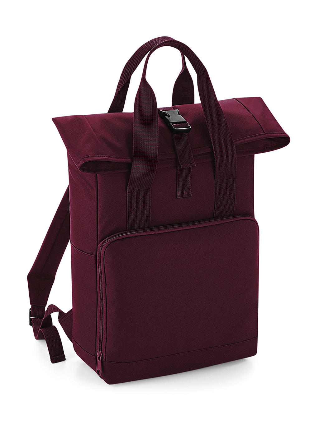  Twin Handle Roll-Top Backpack in Farbe Burgundy