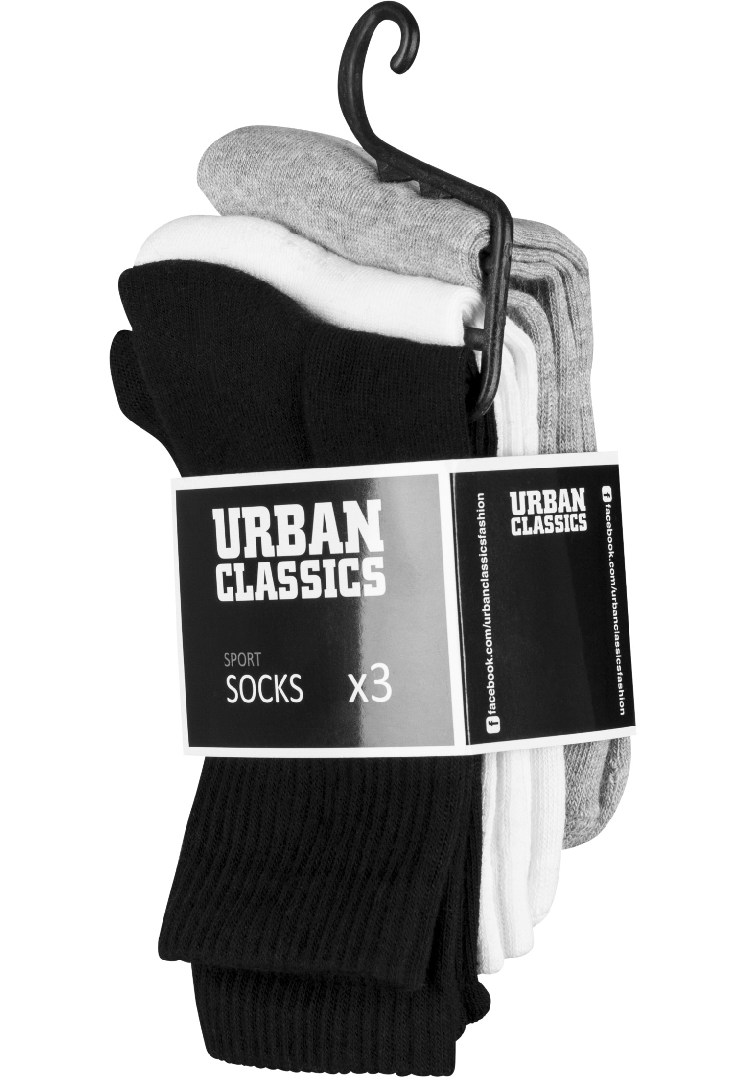 Socken Sport Socks 3-Pack in Farbe blk/wht/gry