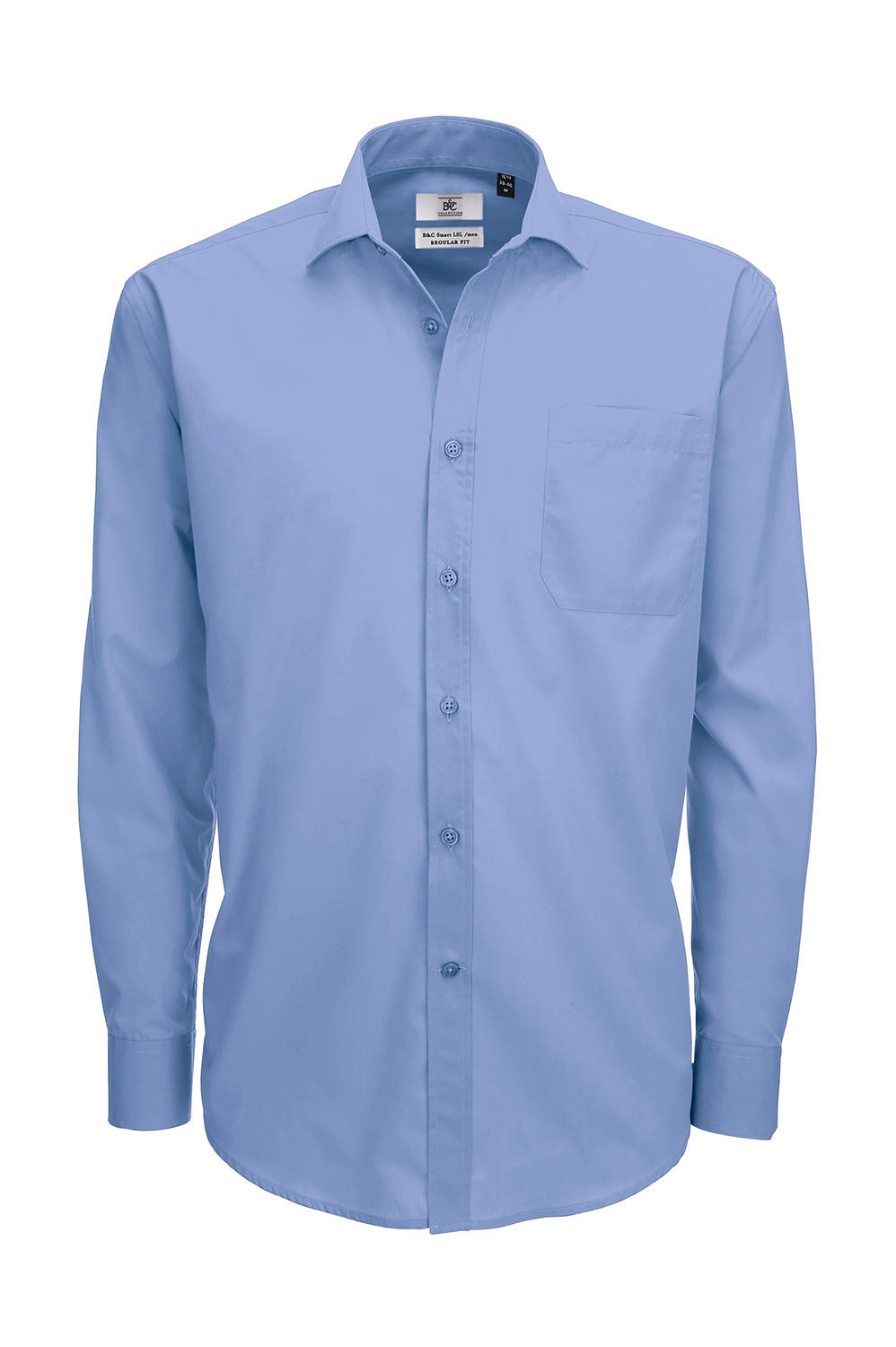  Smart LSL/men Poplin Shirt in Farbe Business Blue