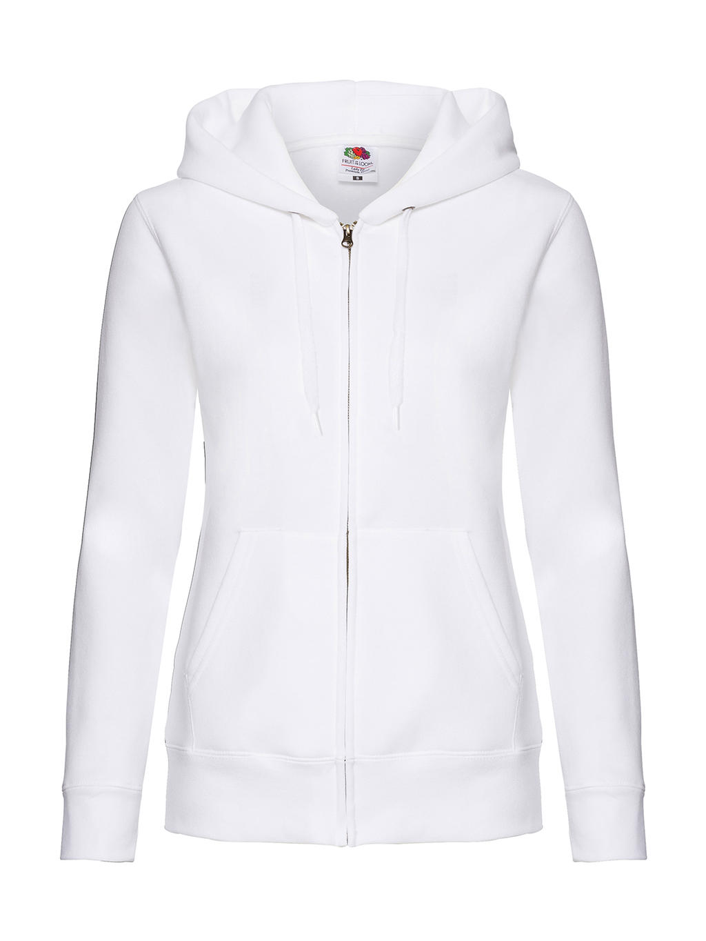  Premium Hooded Sweat Jacket Lady-Fit in Farbe White