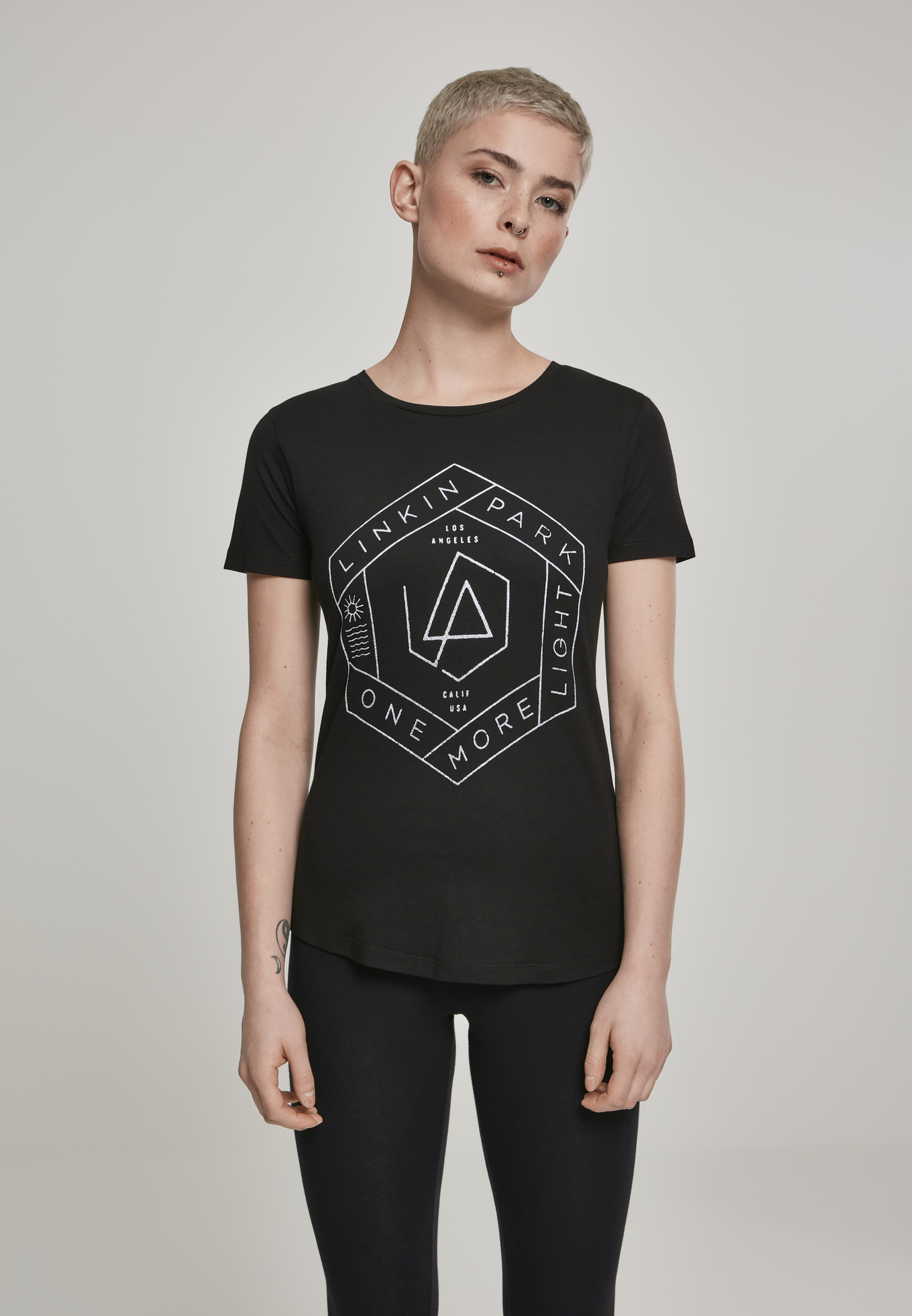 T-Shirts Ladies Linkin Park OML Fit Tee in Farbe charcoal