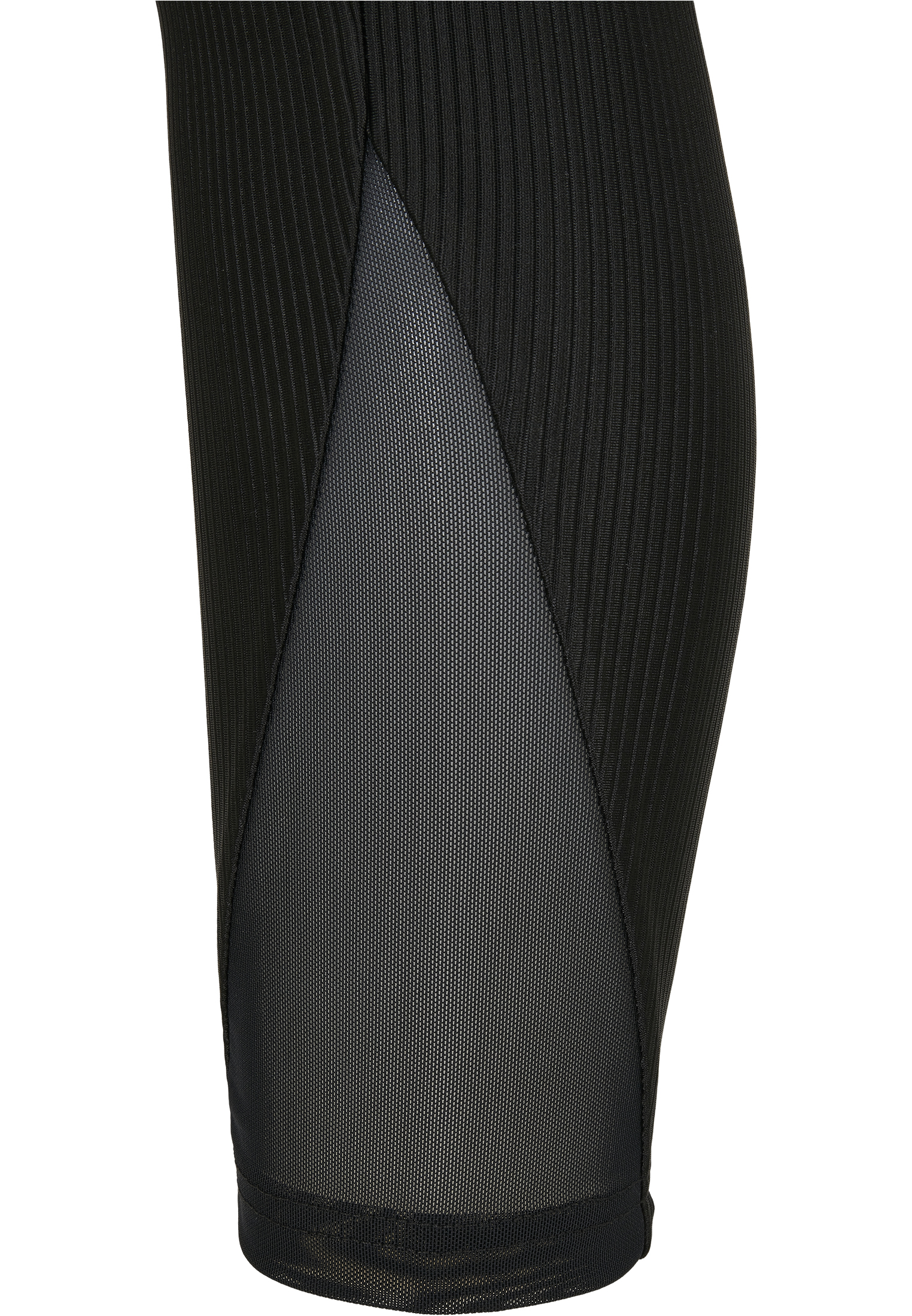 Leggings Ladies High Waist Shiny Rib Pedal Pusher Leggings in Farbe black