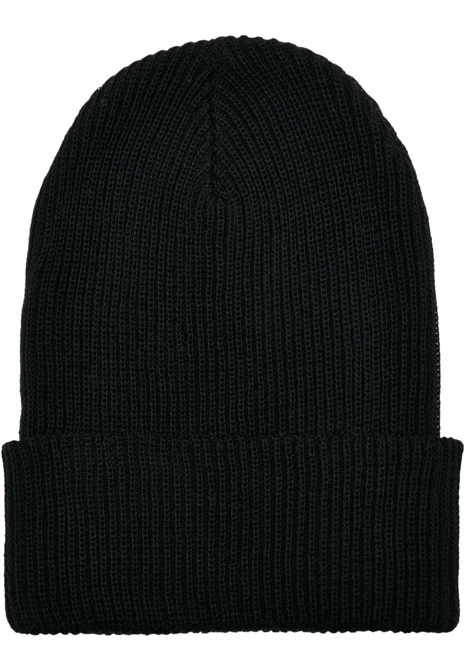 Nachhaltig Recycled Yarn Ribbed Knit Beanie in Farbe black