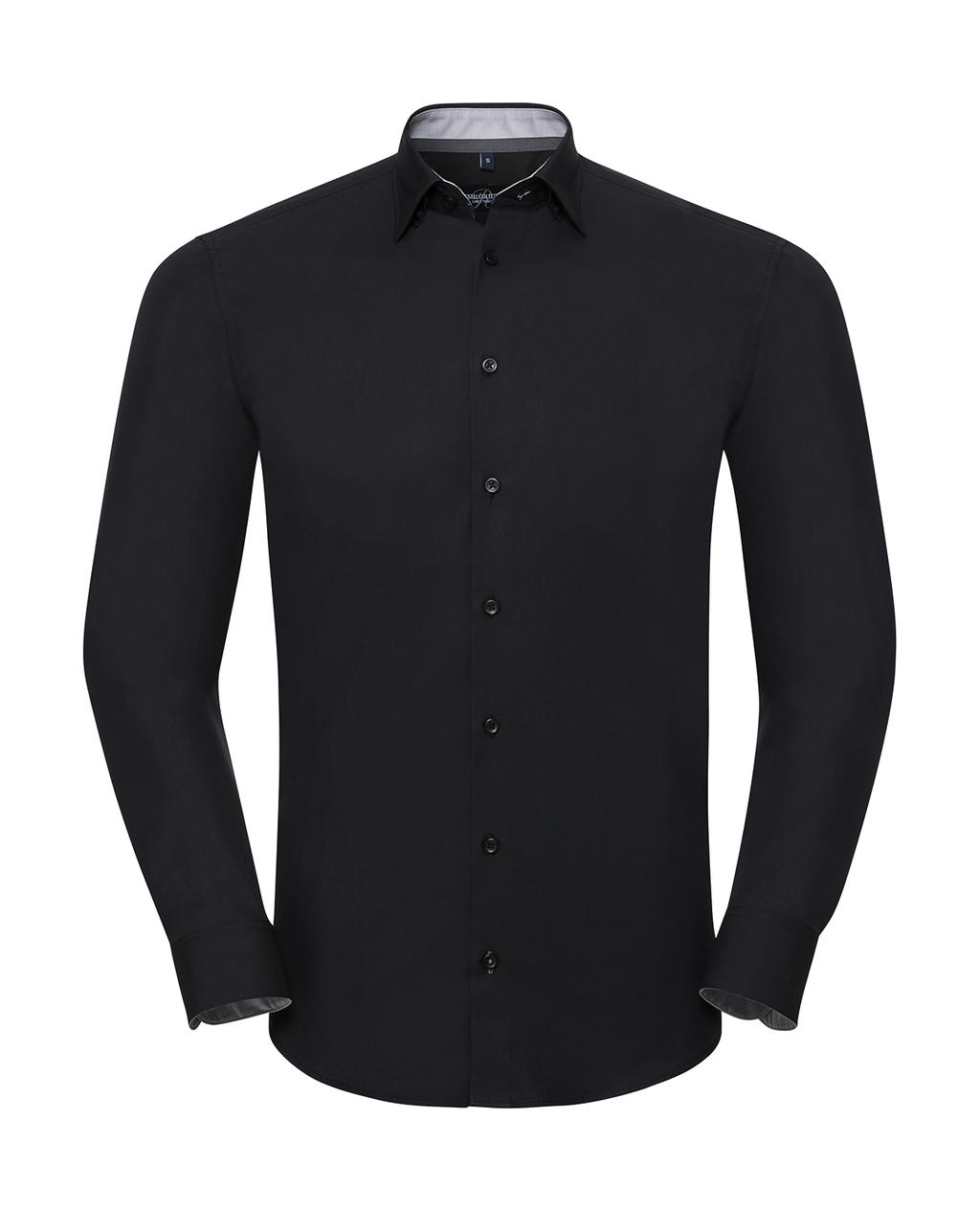  Mens LS Tailored Contrast Ultimate Stretch Shirt in Farbe Black/Oxford Grey/Convoy Grey