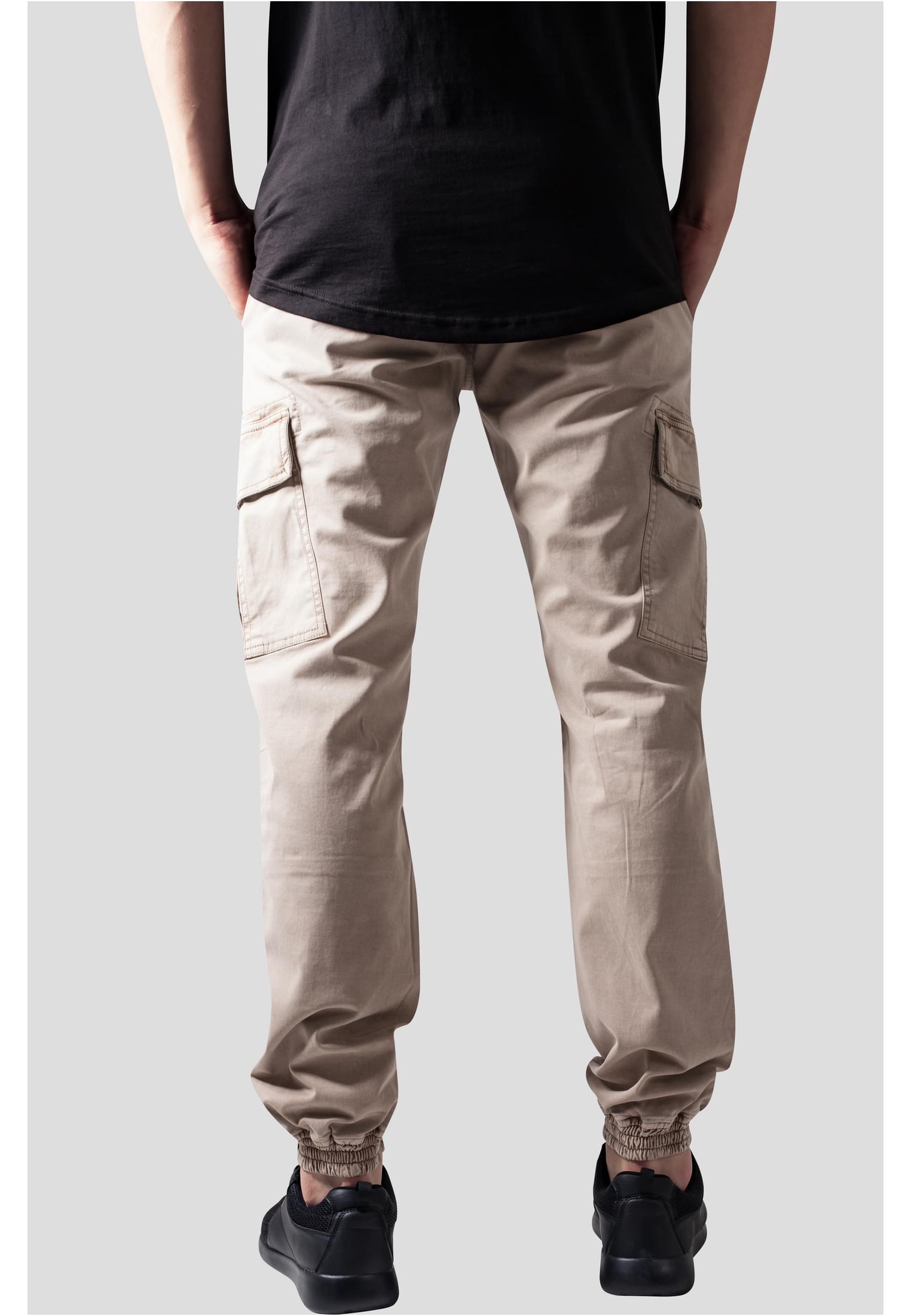 Sweatpants Washed Cargo Twill Jogging Pants in Farbe sand