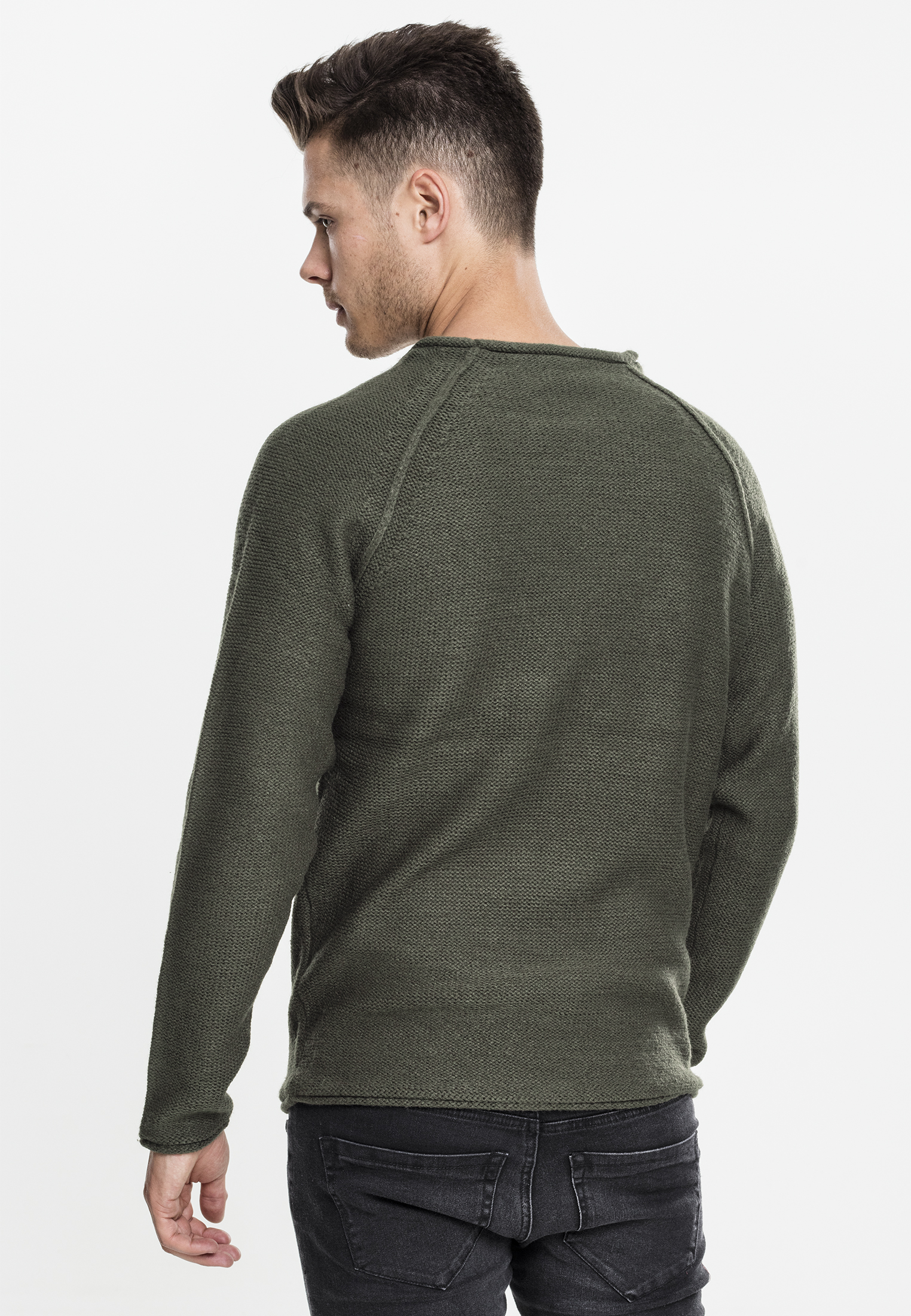 Crewnecks Raglan Wideneck Sweater in Farbe olive